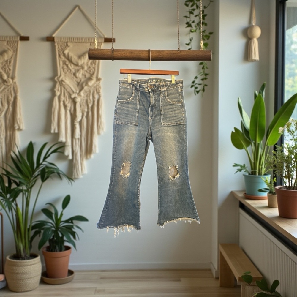 American Eagle Outfitters Light Blue Flare Jeans